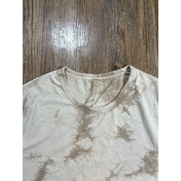 Lululemon The Fundamental T-Shirt Mens Small Brown Tie Dye Activewear Comfort - Picture 2 of 7